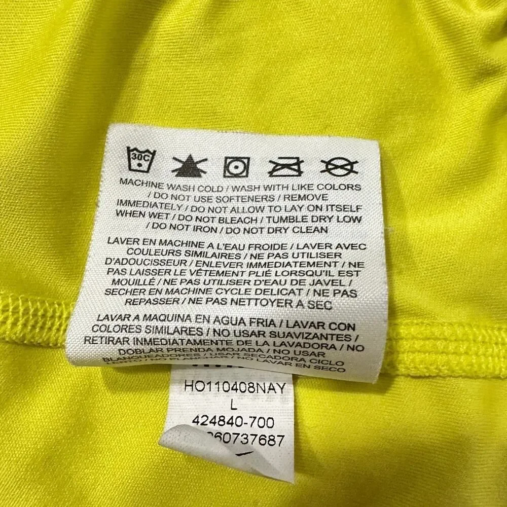Nike Run Athletic T-Shirt Men's Size Large Yellow Long Sleeve V Neck Athleisure